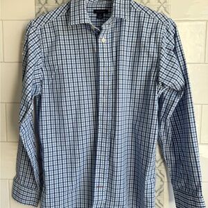 Tommy Hilfiger Blue and White Plaid Men's Shirt